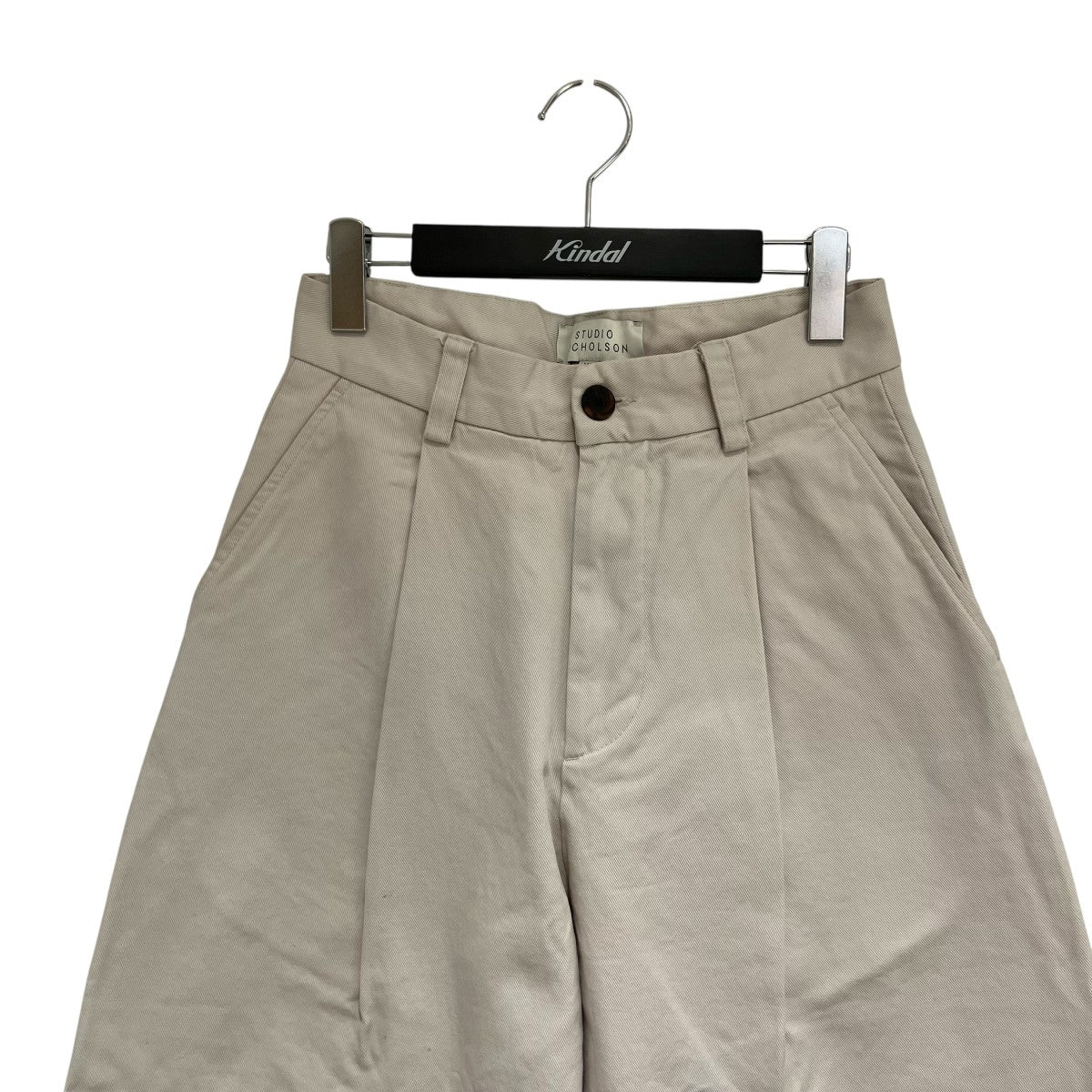 BRIDGES RAISED COTTON TWILLワイドテーパードタックパンツSNM-132 - Image 3