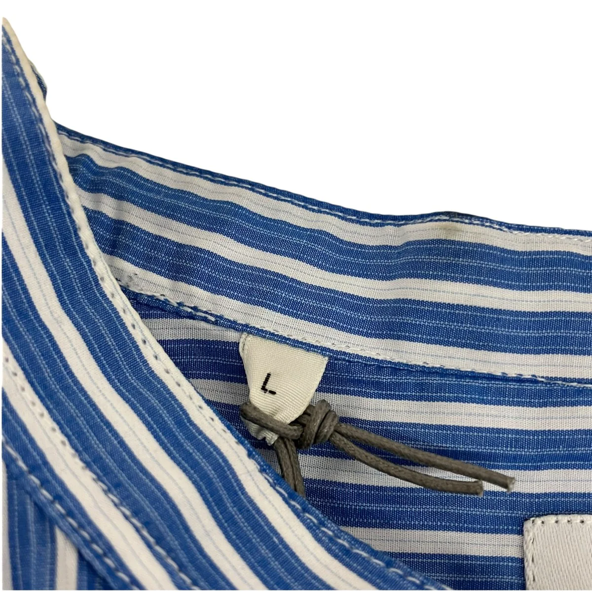 MORRIS SALVATORE BLUE STRIPEストライプバンドカラーシャツSHIRT094 - Image 5