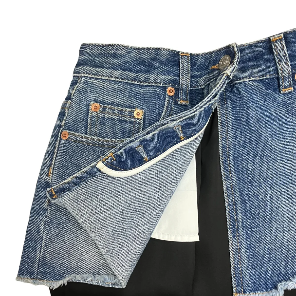 Layered skirtデニムドッキングスカートS62MA0054 - Image 5