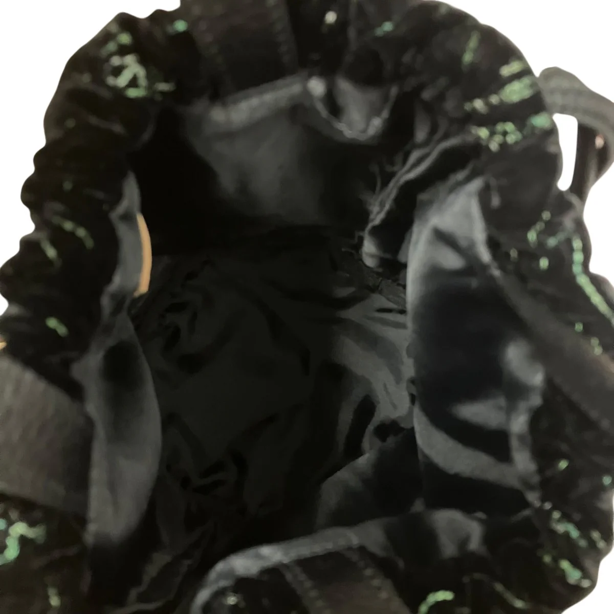 総柄ベルベット巾着バッグ - Image 5