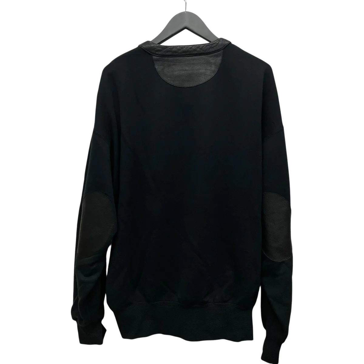 Leather Original Supima Aging Cotton Sweatレザー切替エルボーパッチハーフジップスウェットKU5FWUSWT02 - Image 2