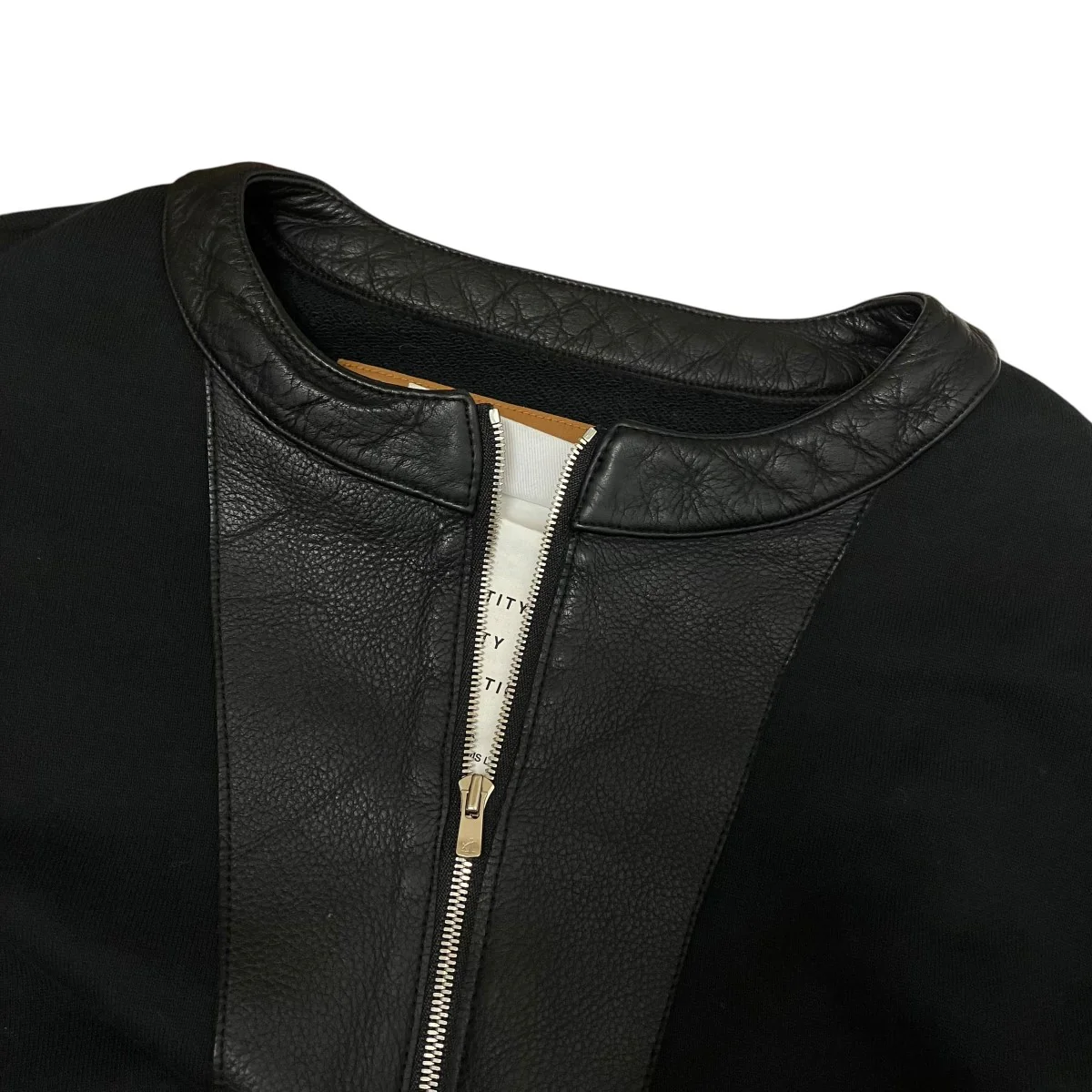 Leather Original Supima Aging Cotton Sweatレザー切替エルボーパッチハーフジップスウェットKU5FWUSWT02 - Image 5