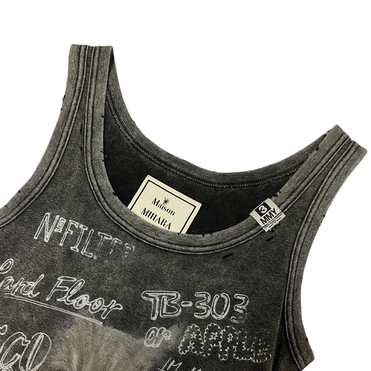 Bleached TanktopノースリーブプリントTシャツB12TS632 - Image 5