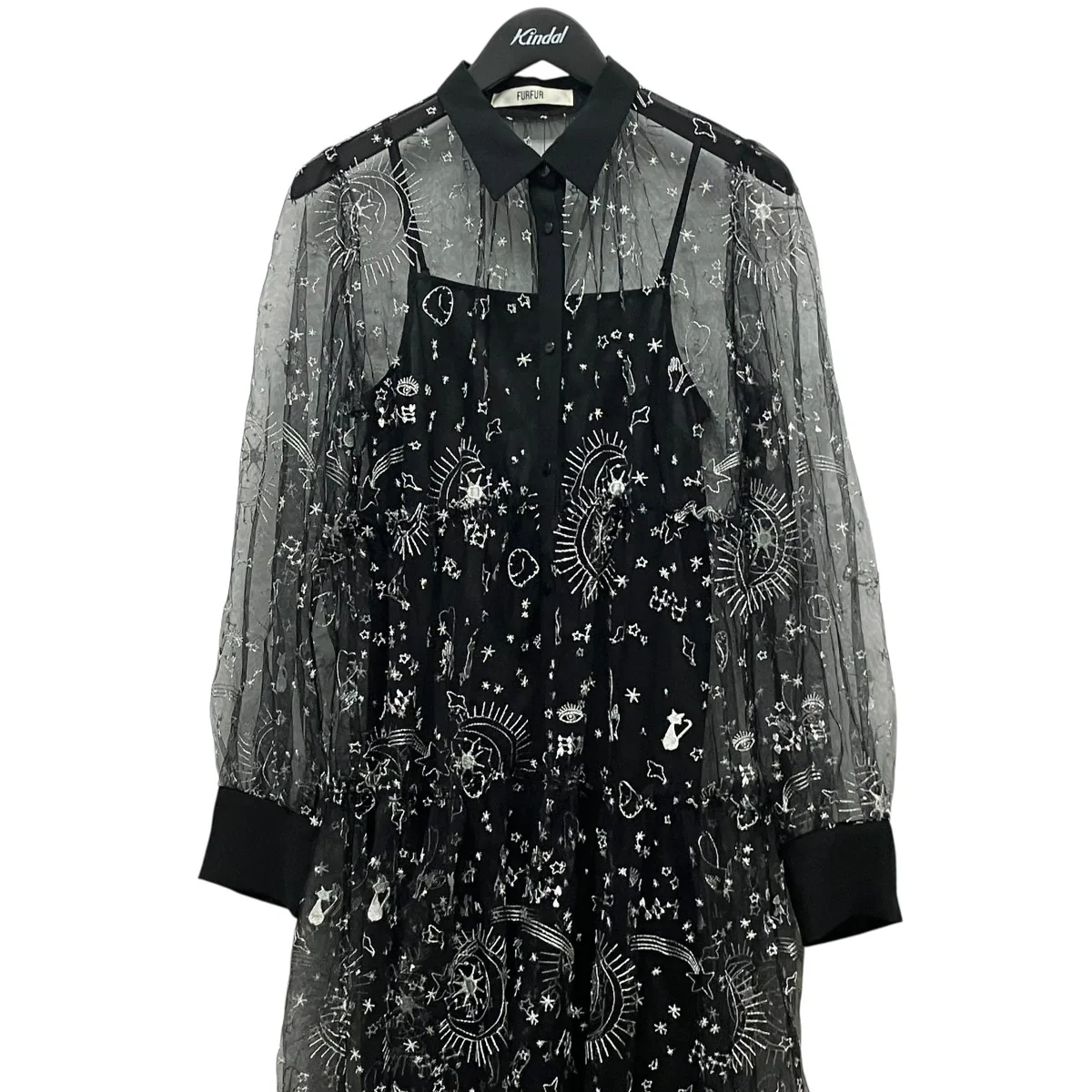 総柄シースルーシャツワンピースRWF0214073 - Image 3