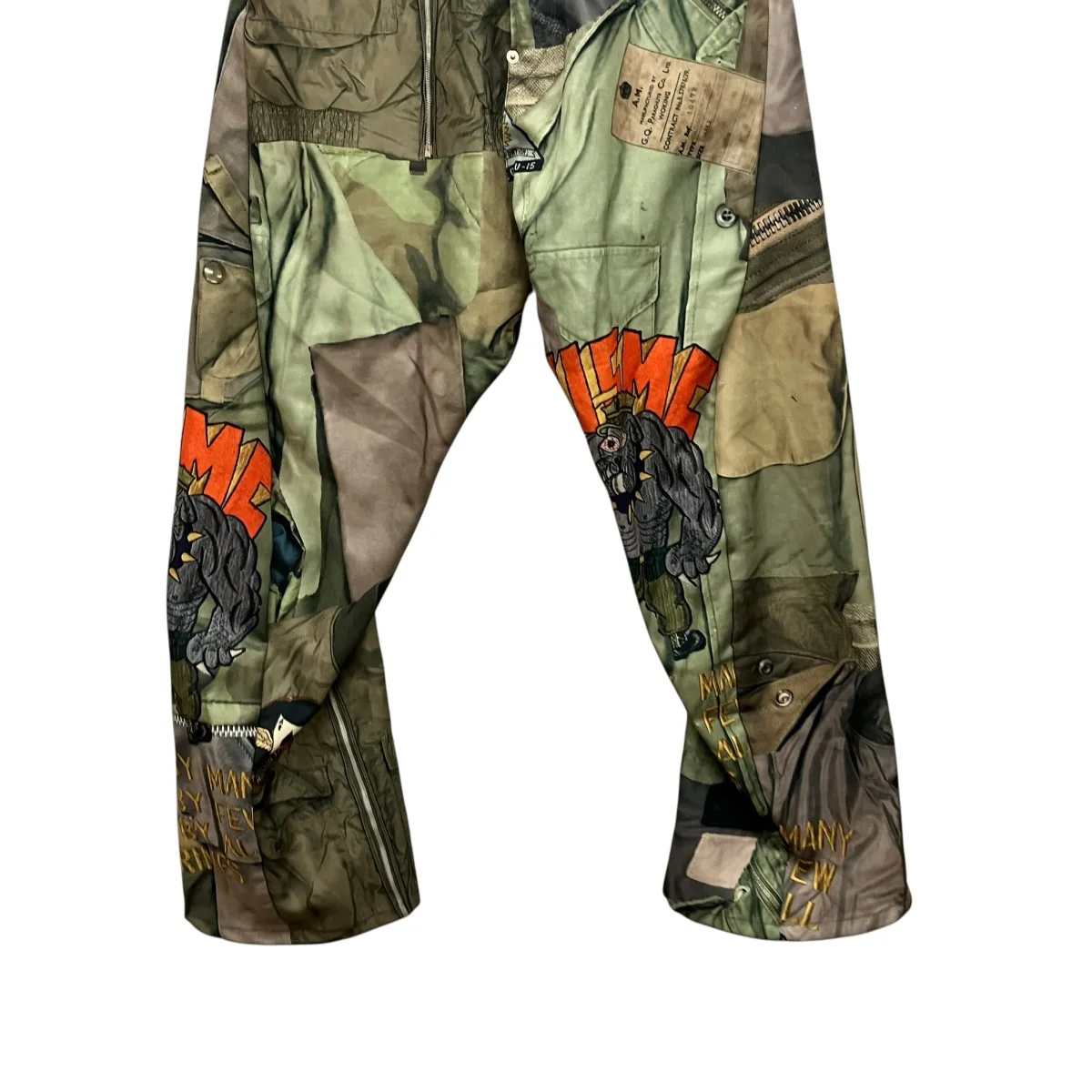 3D CUT TROUSERS TROMPE L’OEIL JUVグラフィックプリントパンツBS259610 - Image 4