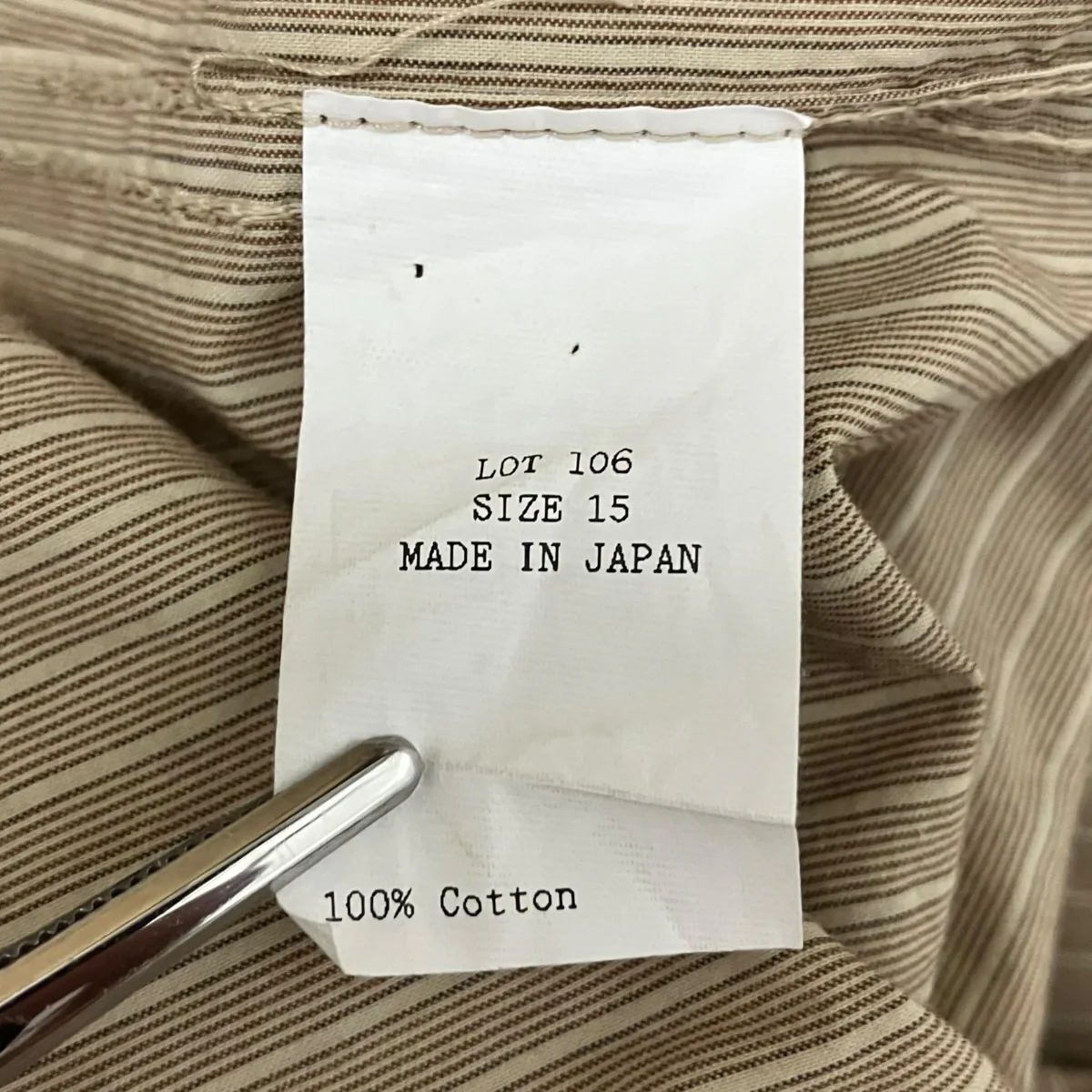 Narrow Collar ShirtストライプシャツLOT 106 - Image 6