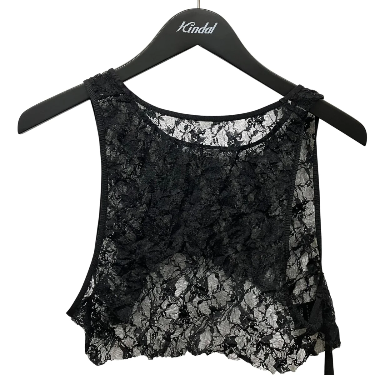 CRUSHED LACE CROP TANK TOPシースルーノースリーブカットソーTC26A-044 - Image 3