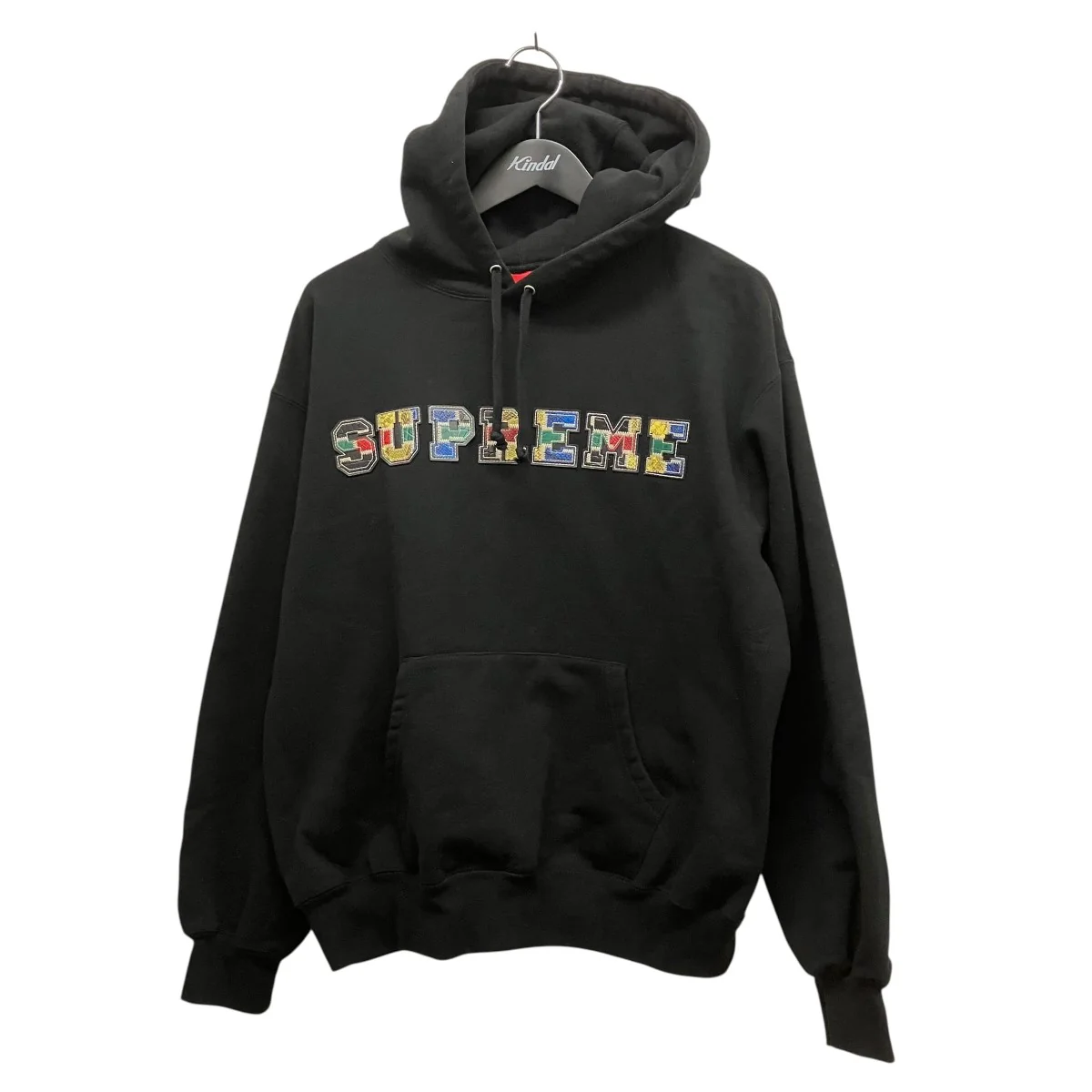 23AWCollegiate Patchwork Leather Hooded Sweatshirtロゴパーカー