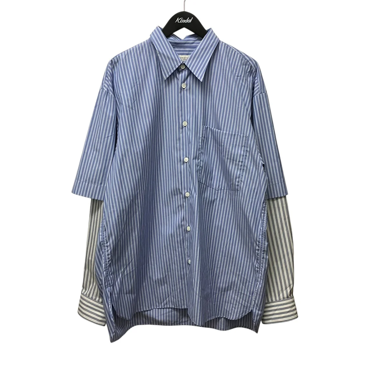 23AWDouble Sleeve Shirtレイヤードストライプシャツ