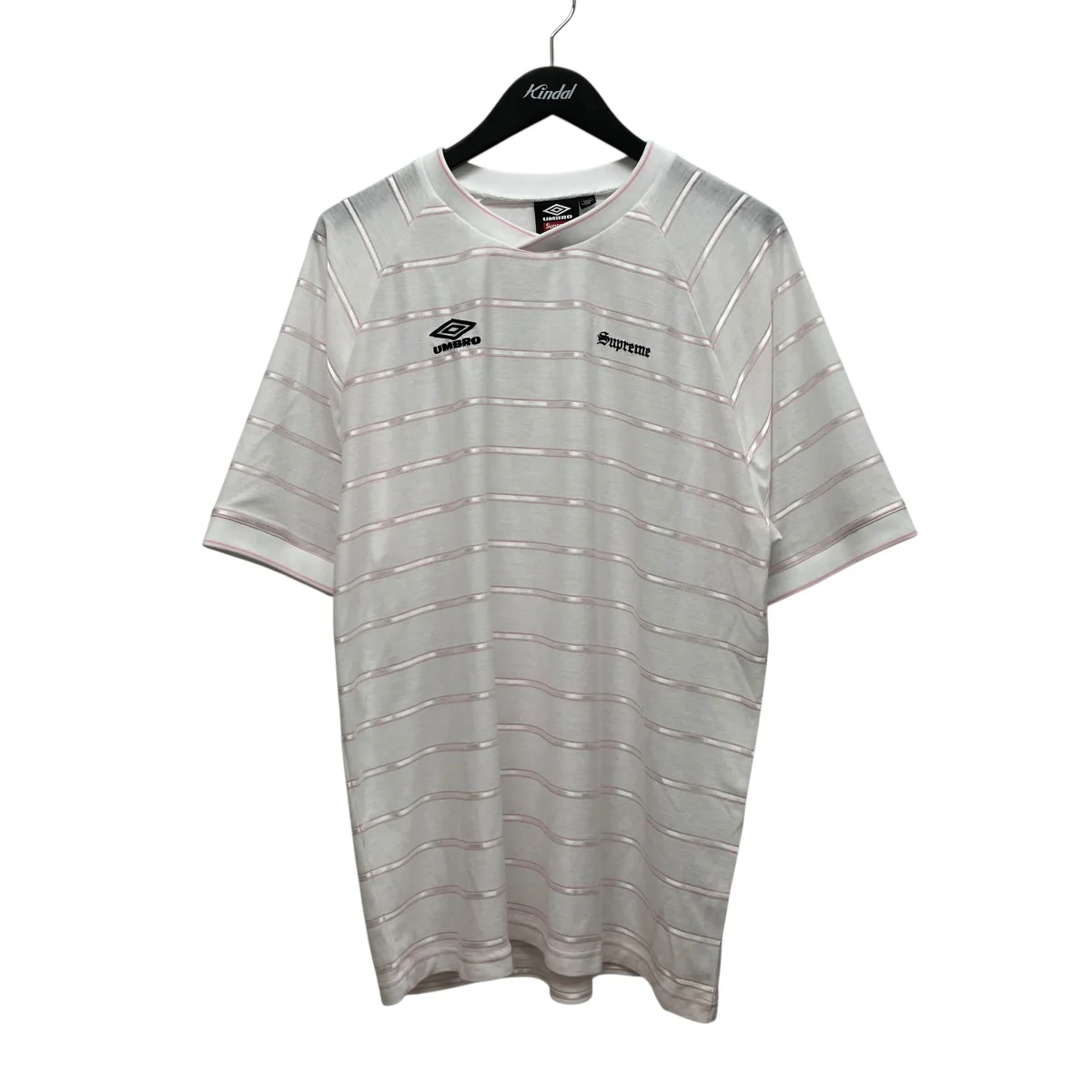 25SSStripe Soccer Jerseyロゴ刺しゅうボーダーカットソー