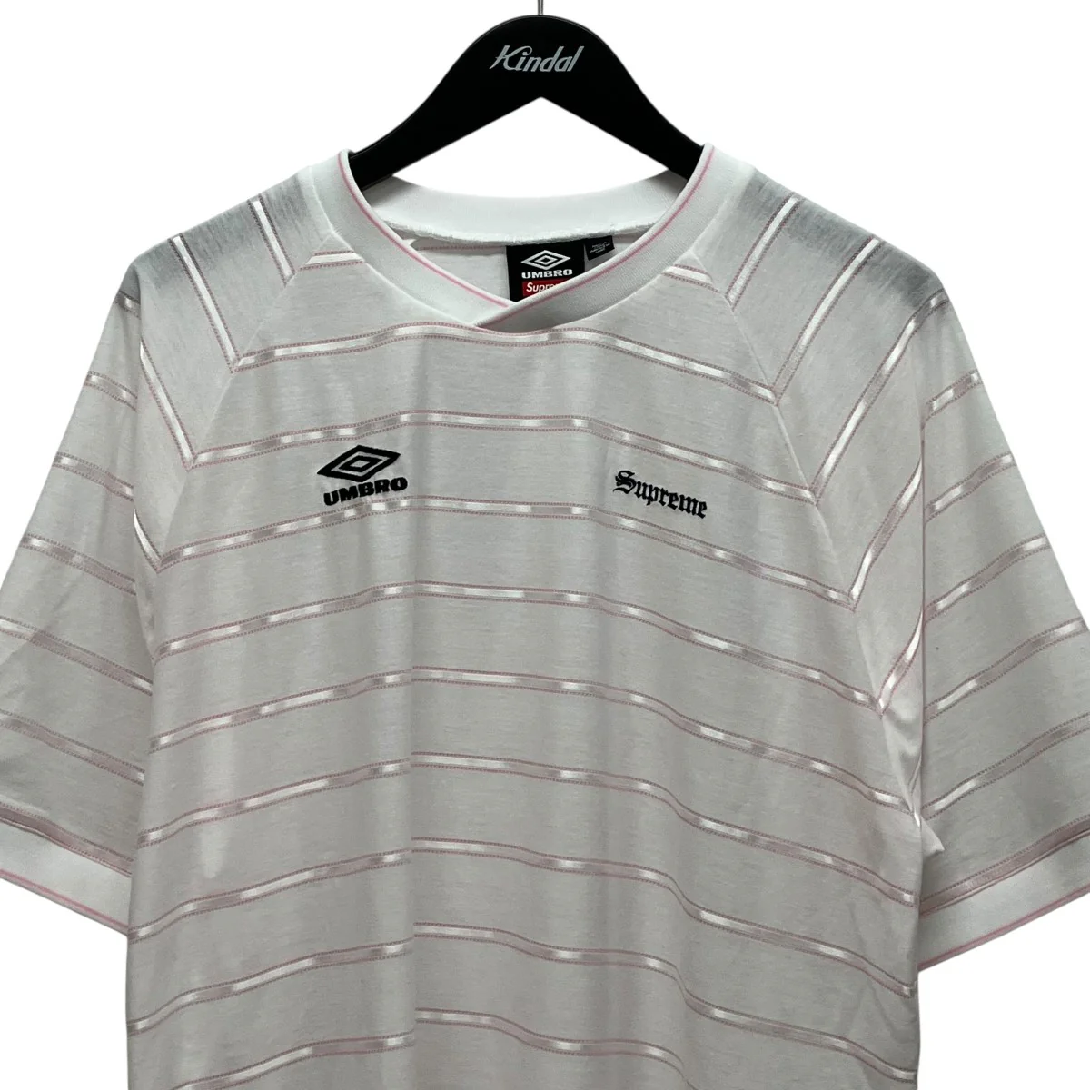 25SSStripe Soccer Jerseyロゴ刺しゅうボーダーカットソー - Image 3