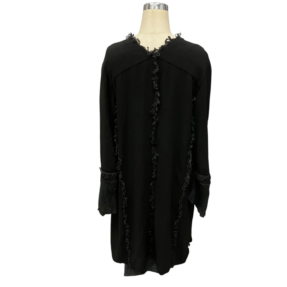 GEORGETTE FRINGE DRESSジップアップレイヤードワンピースTP02-FH216 - Image 2