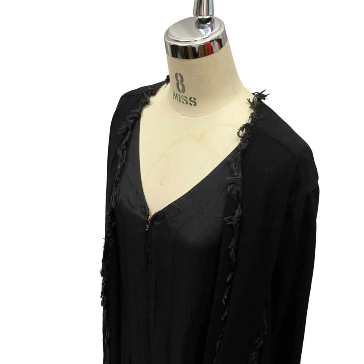 GEORGETTE FRINGE DRESSジップアップレイヤードワンピースTP02-FH216 - Image 6