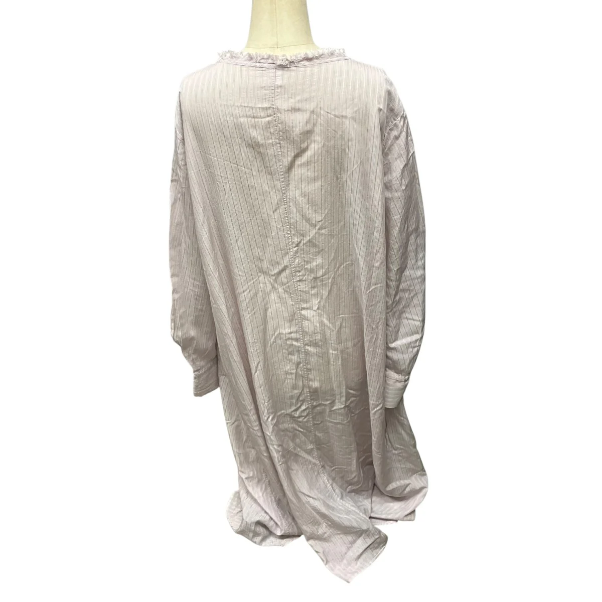 25SSCELLULOSE STRIPE COLLARLESS A-LINE DRESSシャツワンピースYQ-D06-228 - Image 2