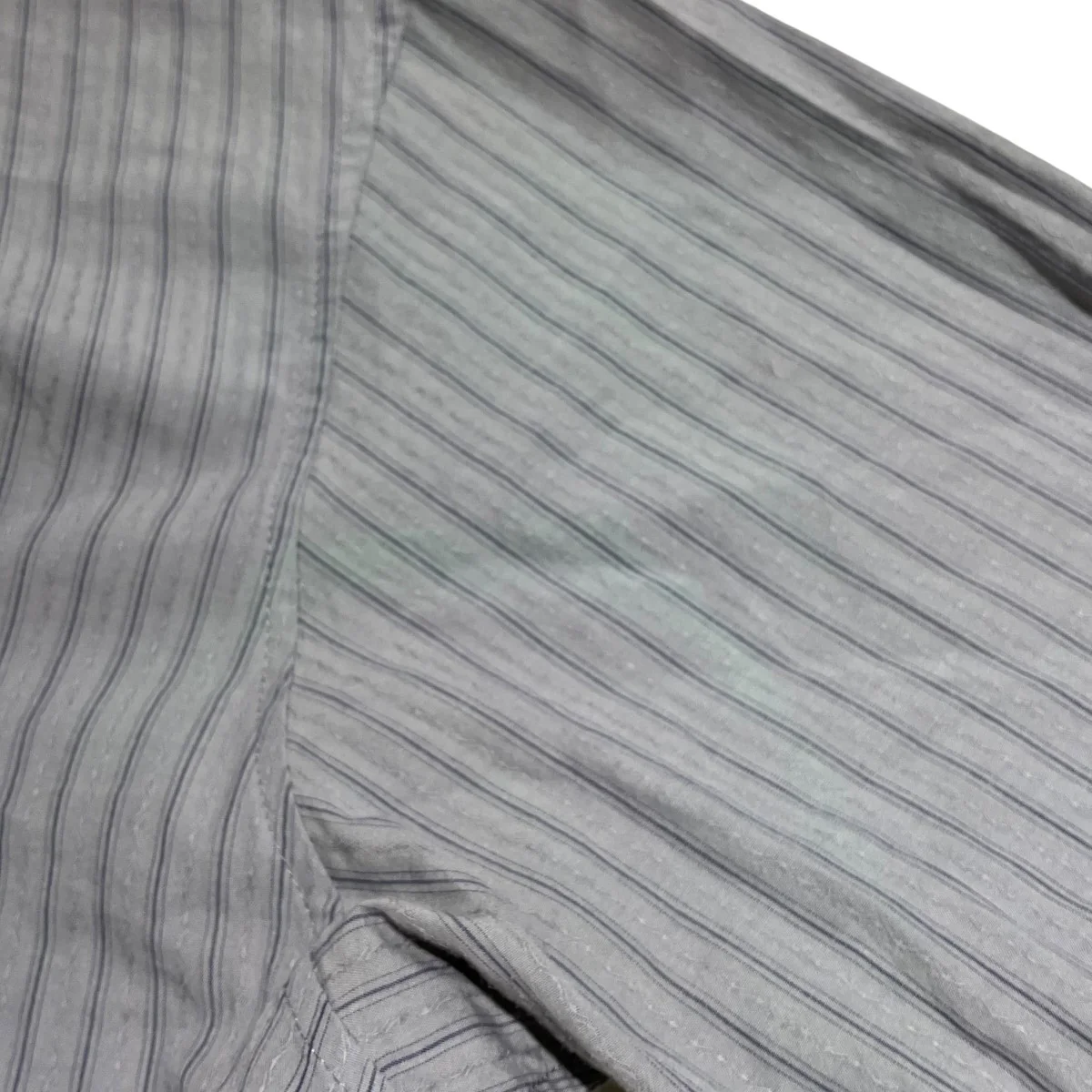 25SSDOBBY STRIPE RIGHT FRONT DOUBLED SHIRTノーカラーストライプシャツYP-B11-014 - Image 10