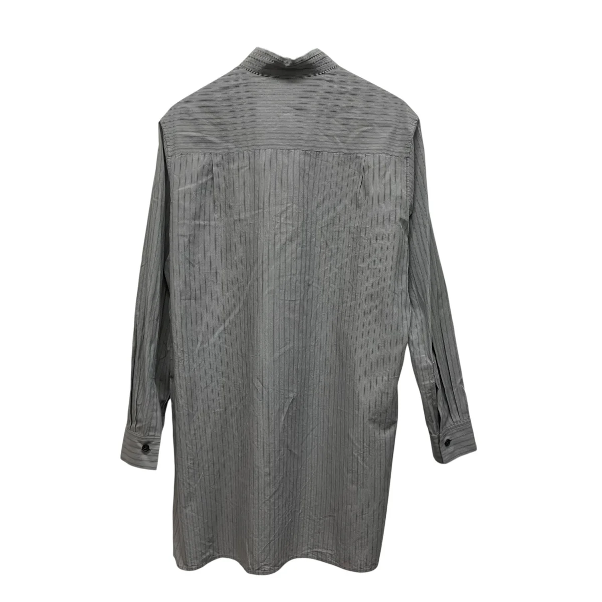 25SSDOBBY STRIPE RIGHT FRONT DOUBLED SHIRTノーカラーストライプシャツYP-B11-014 - Image 2