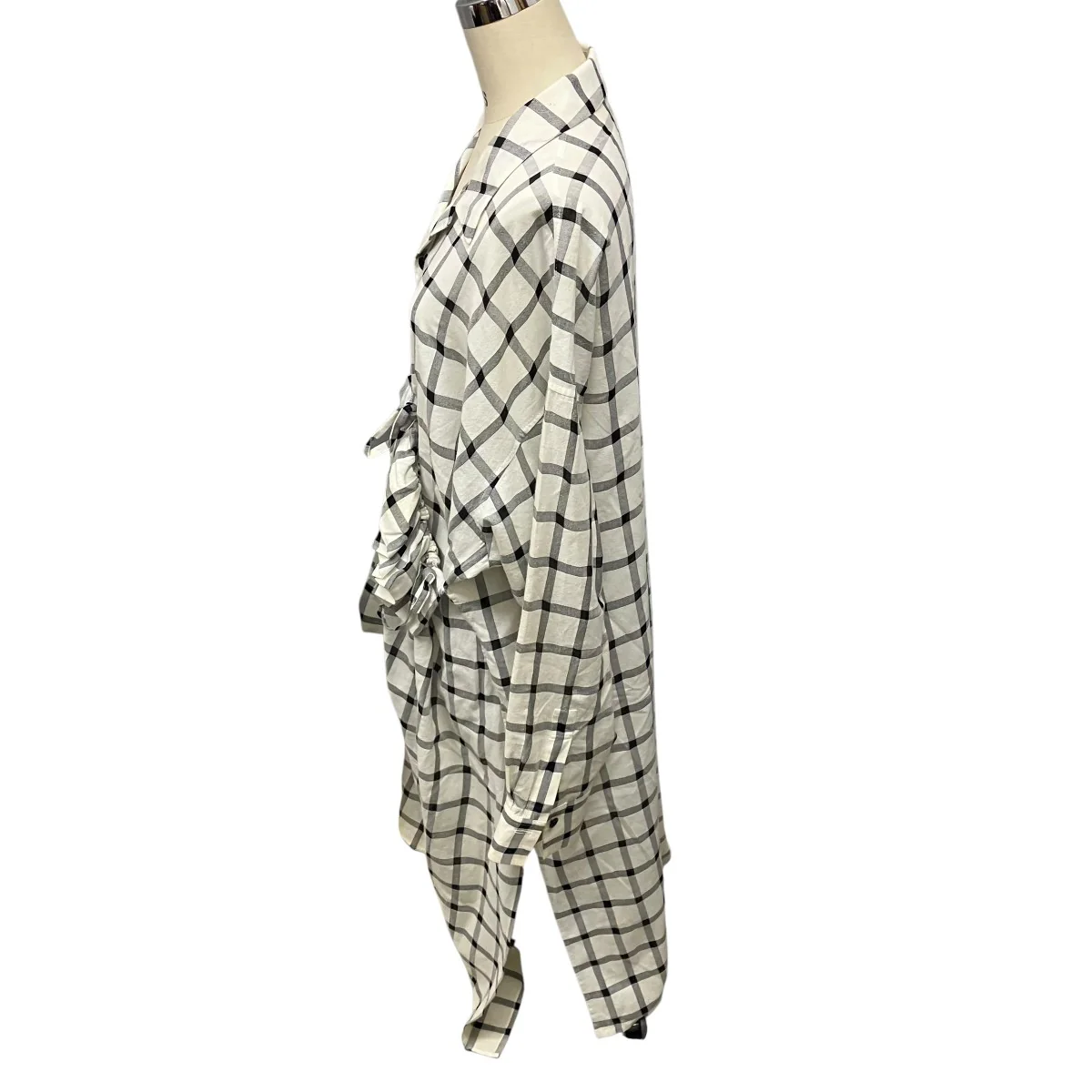 25SSCOTTON CUPRO PLAID SHIRT DRESSチェックシャツワンピースYD-D25-021 - Image 3