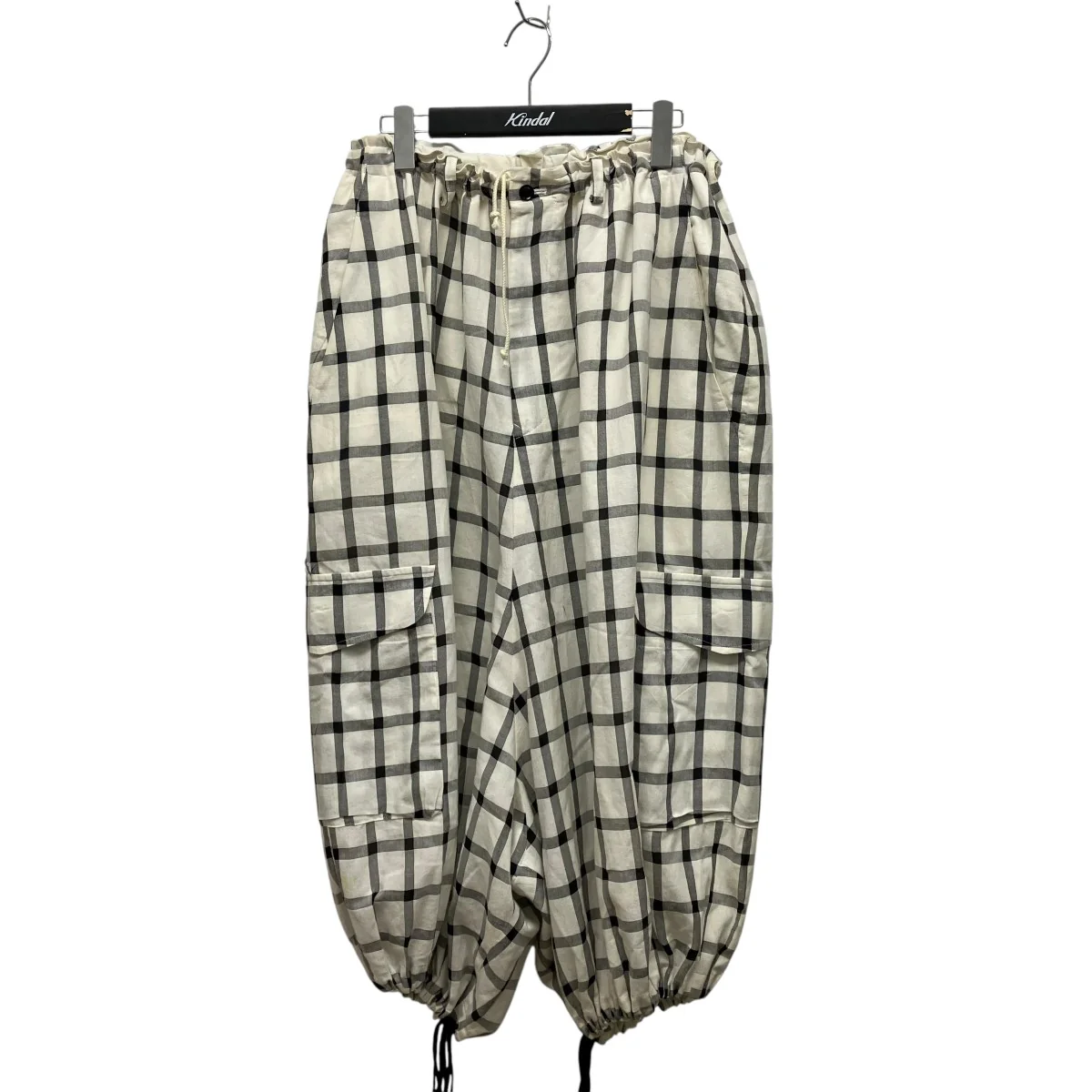25SSCOTTON CUPRO PLAID PANTSチェックイージーパンツYD-P27-021