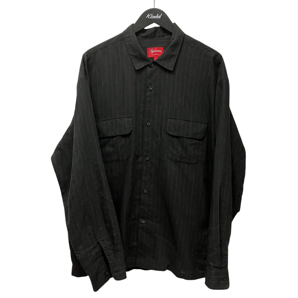 23SSPinstripe Linen Shirt長袖ストライプシャツ
