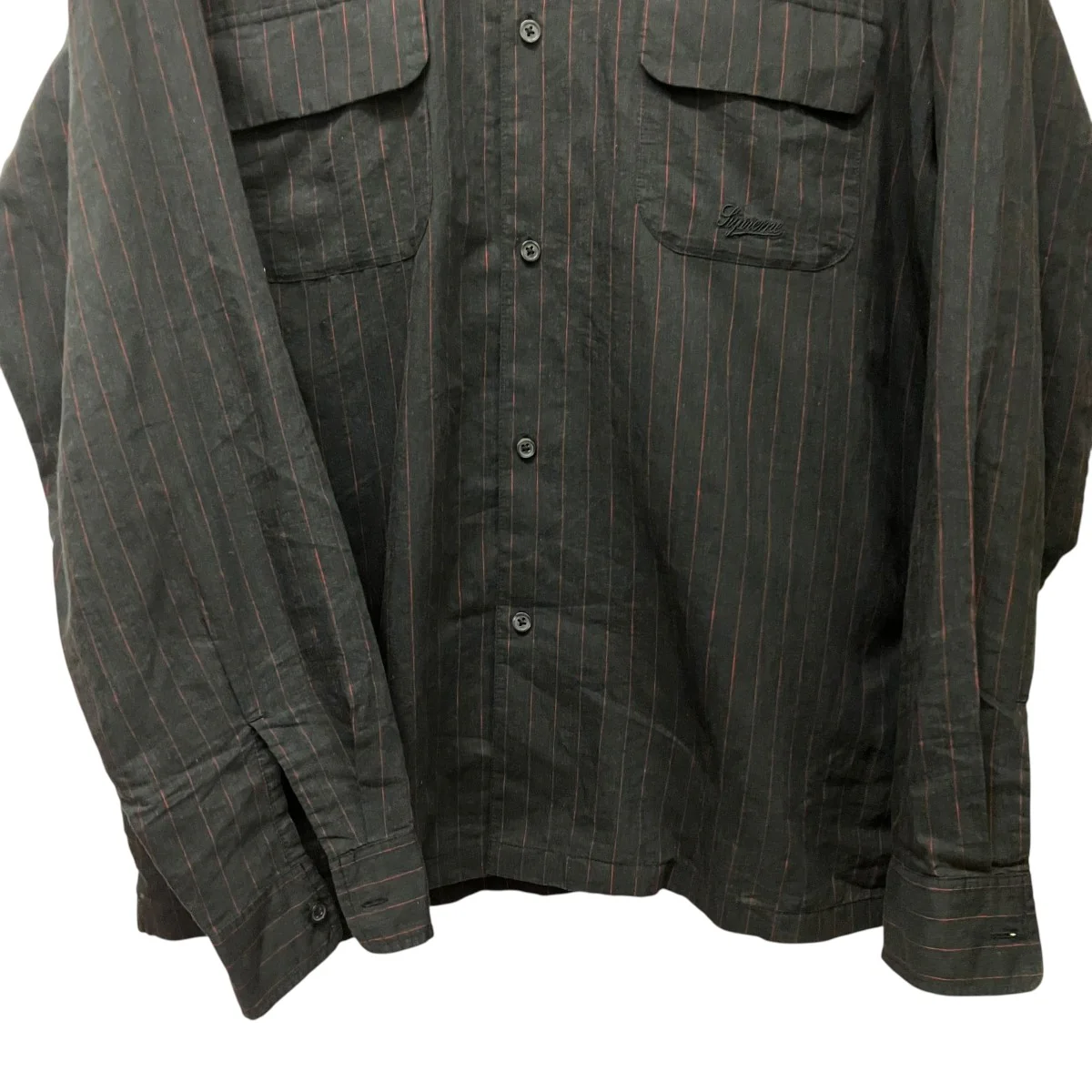 23SSPinstripe Linen Shirt長袖ストライプシャツ - Image 4
