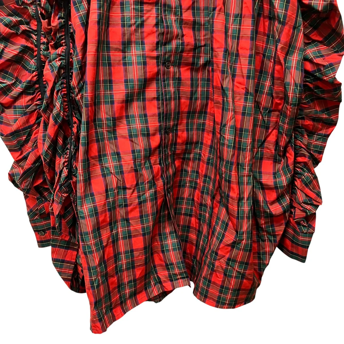 GATHERED SHIRT NAVY RED CHECK長袖ギャザードチェックシャツKL693 - Image 4