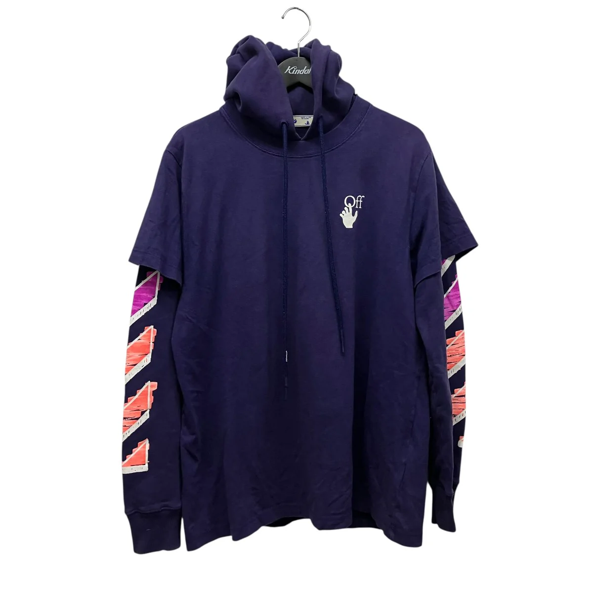 Marker Arrow Layered HoodieバックプリントレイヤードパーカーOMBB051R21FLE002 - Image 2