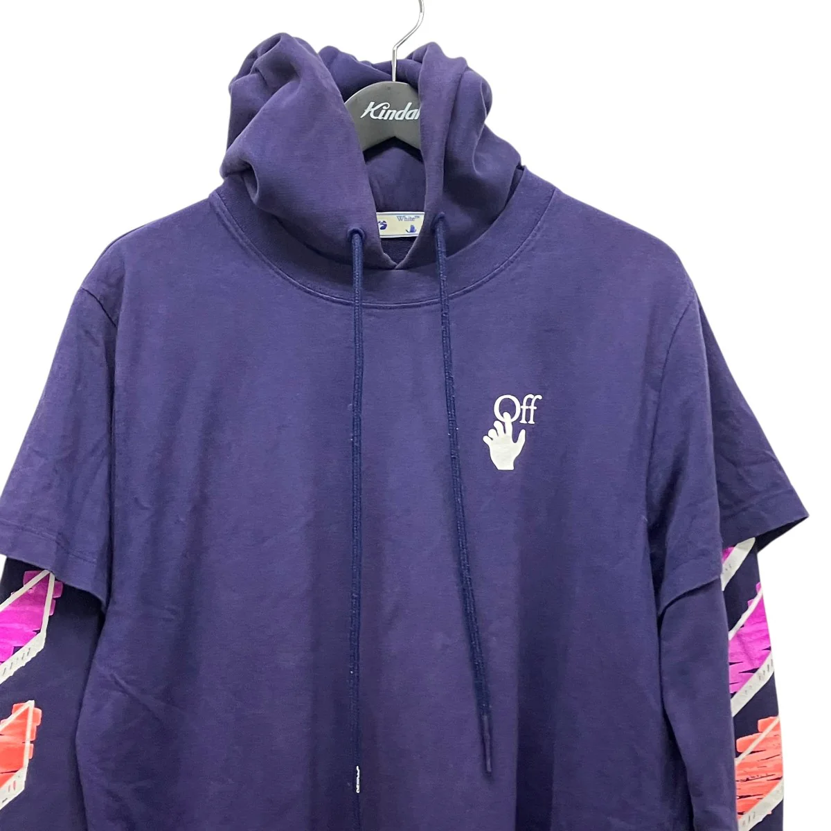 Marker Arrow Layered HoodieバックプリントレイヤードパーカーOMBB051R21FLE002 - Image 5