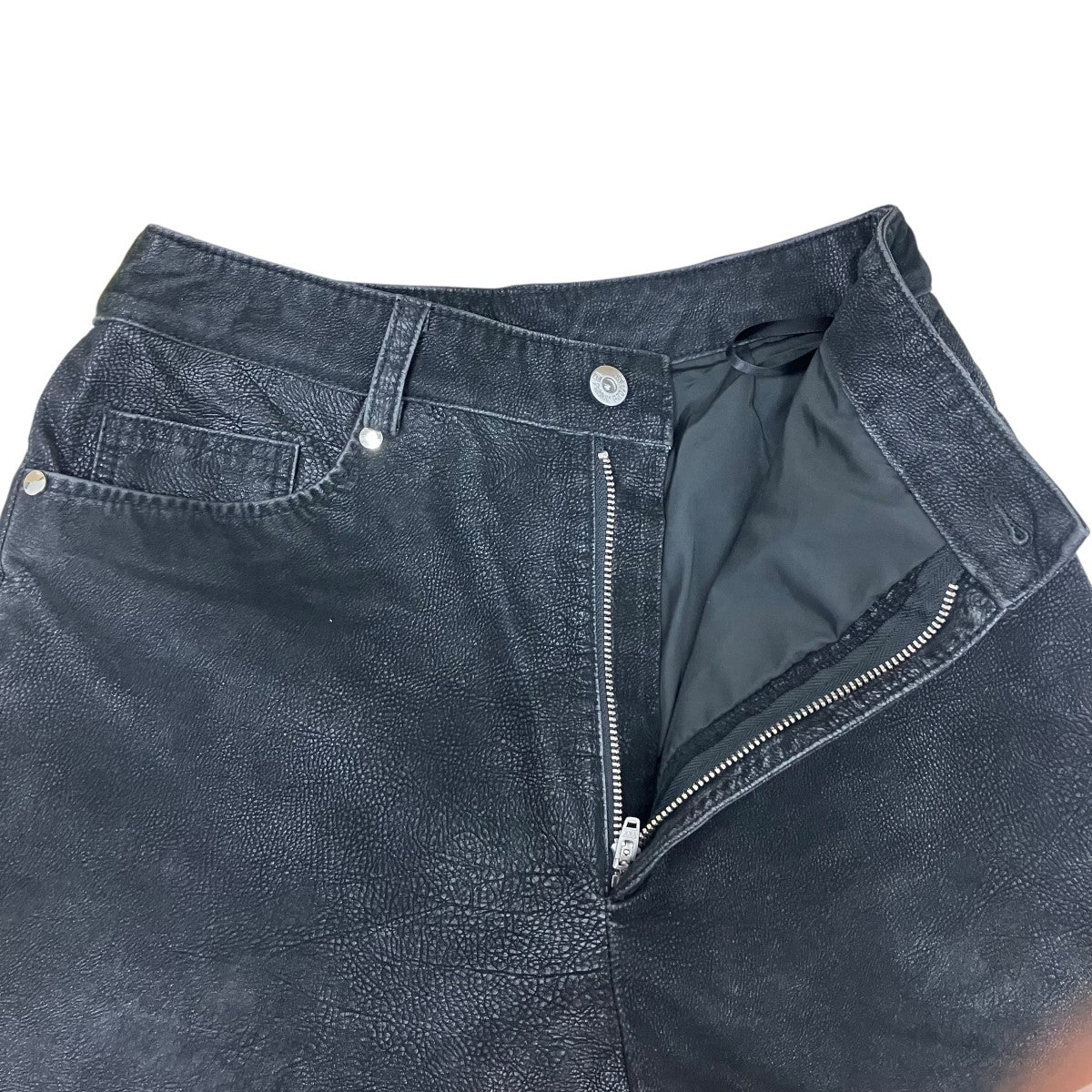 Italian Vegan Leather Washed Pantsデニムパンツ31242465103 - Image 5