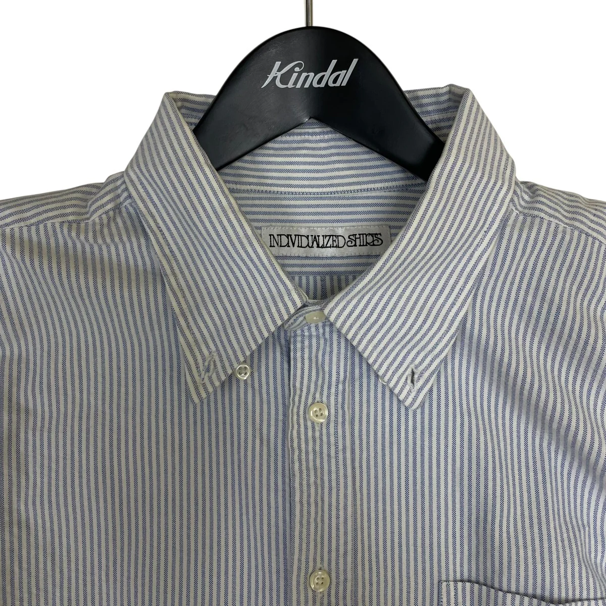 ×INDIVIDUALIZED SHIRTS OXFORD WIDE SHIRTストライプ柄 バックプリント ボタンダウンシャツ コットンシャツ - Image 3