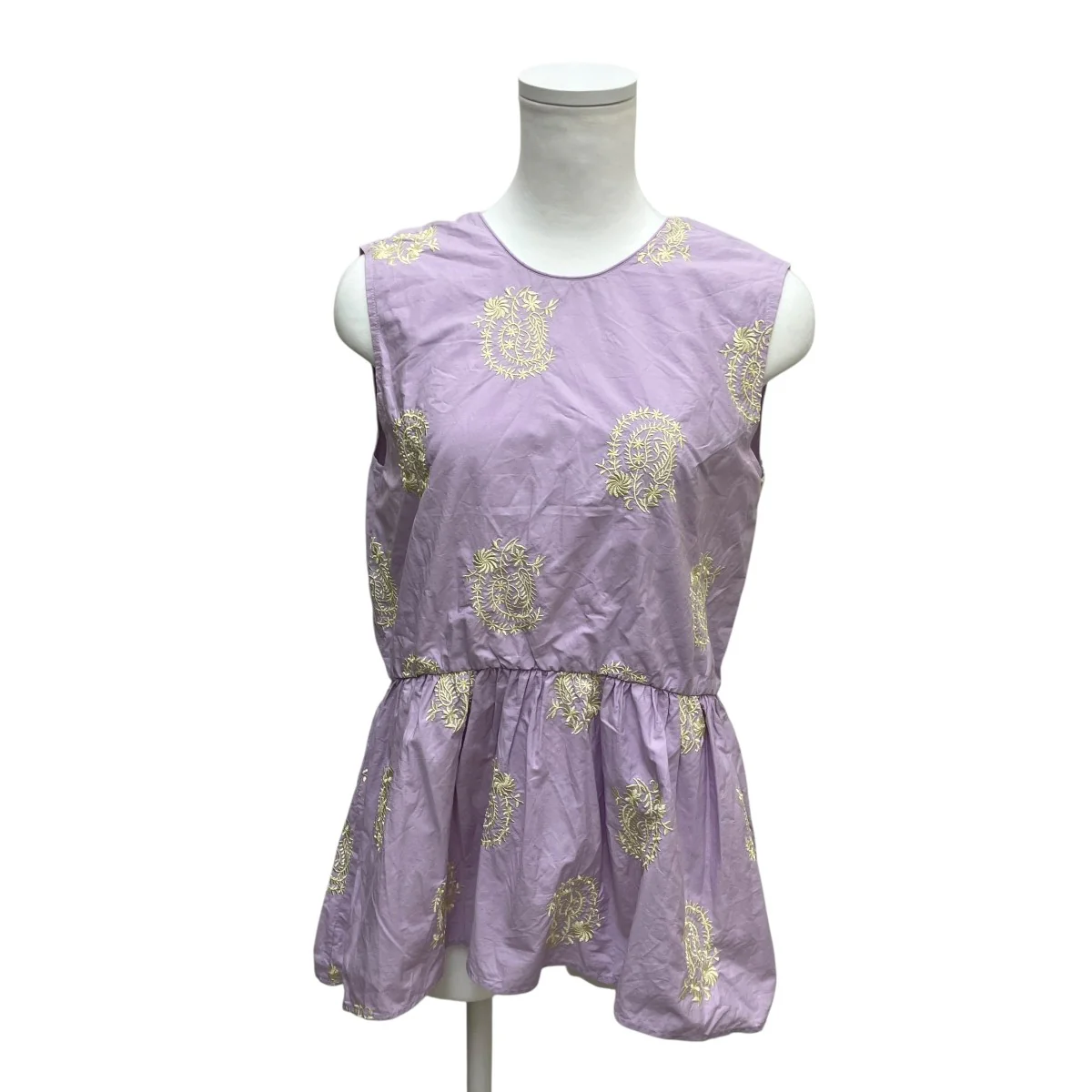 poplin paisley emb sleeveless top刺繍ノースリーブブラウス010241GL5