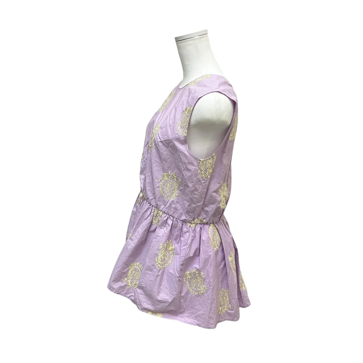 poplin paisley emb sleeveless top刺繍ノースリーブブラウス010241GL5 - Image 3