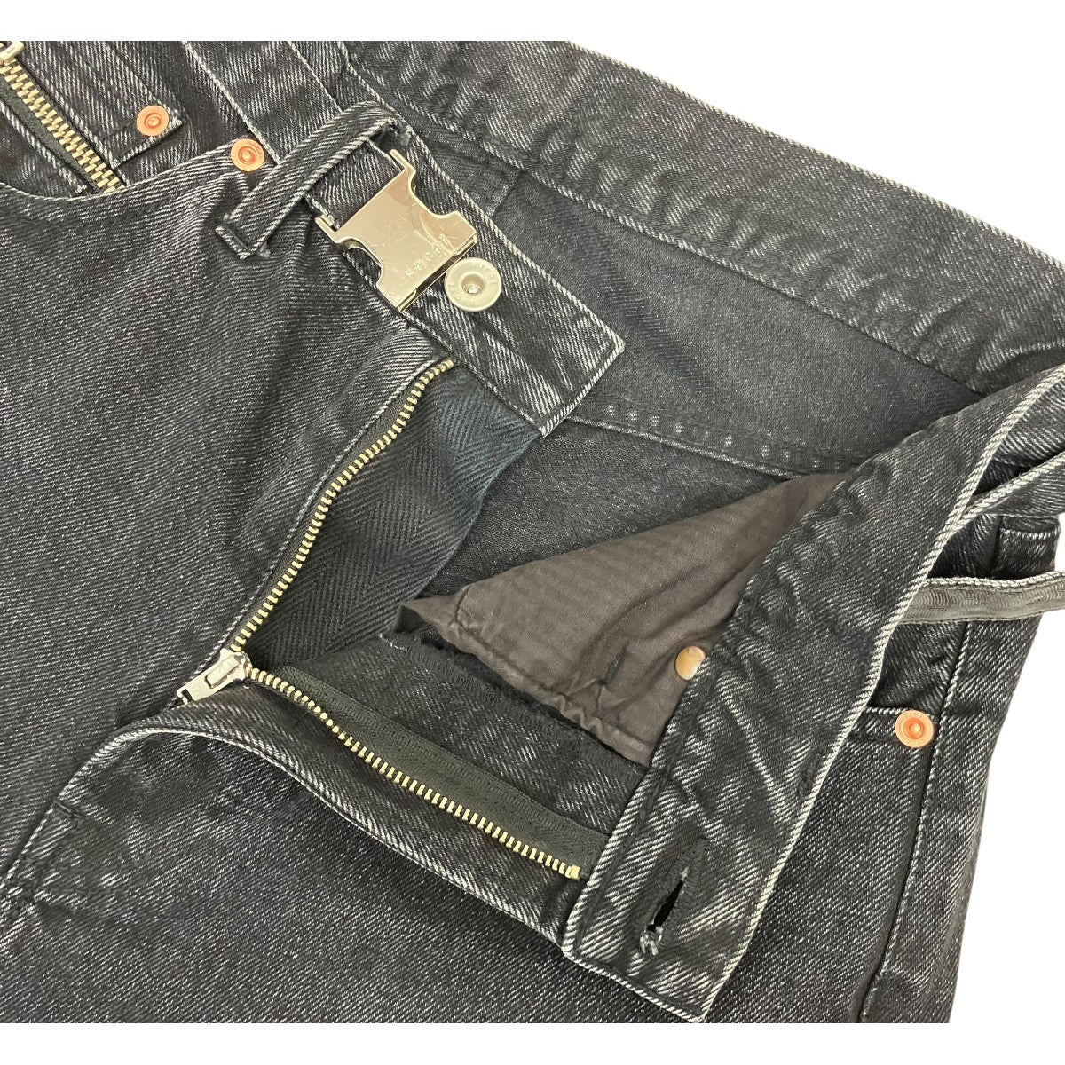 「Wide Denim Pants」ベルテッドワイドデニムパンツ - Image 4