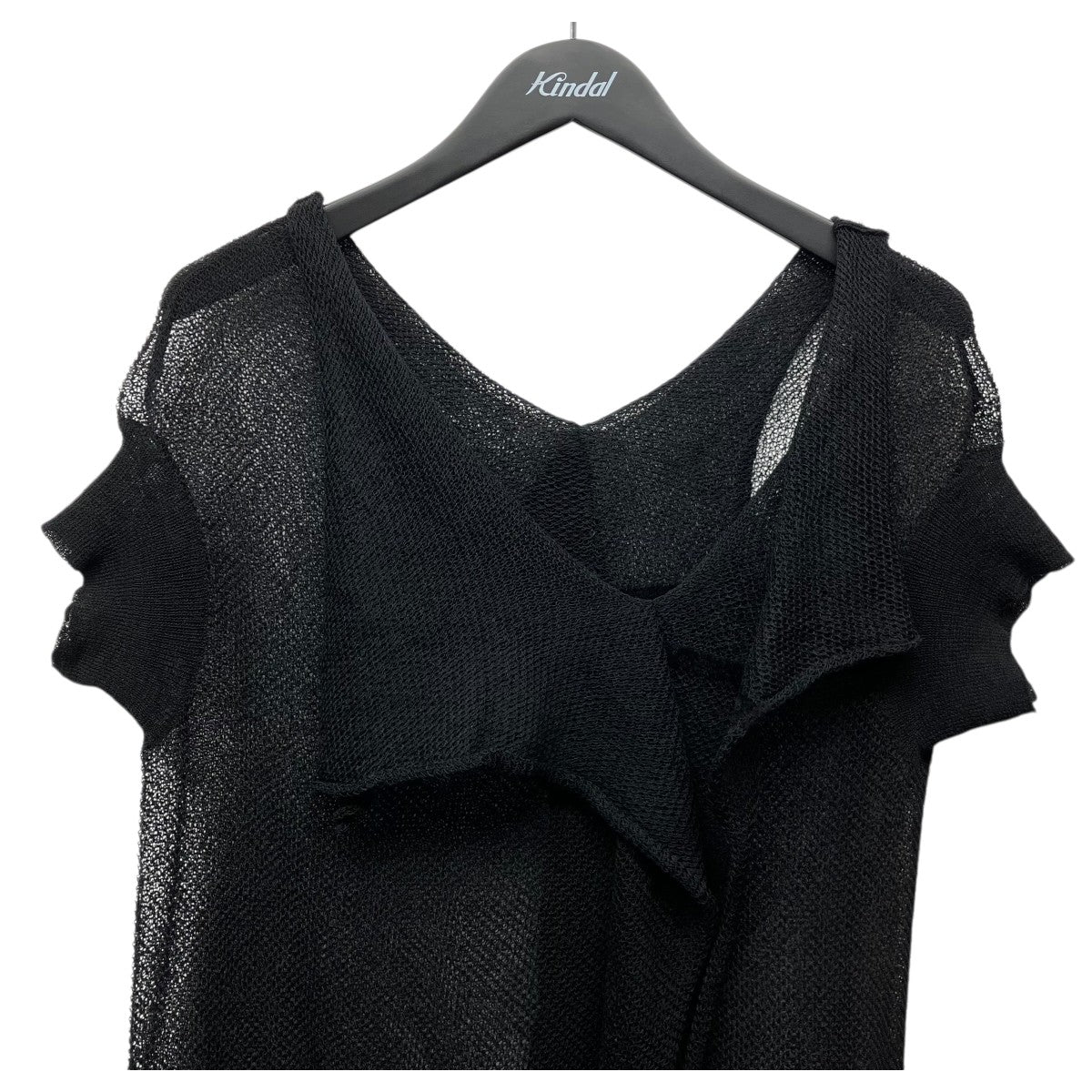 「TUCK STITCH DRAPED PULLOVER」メッシュニットワンピース - Image 3