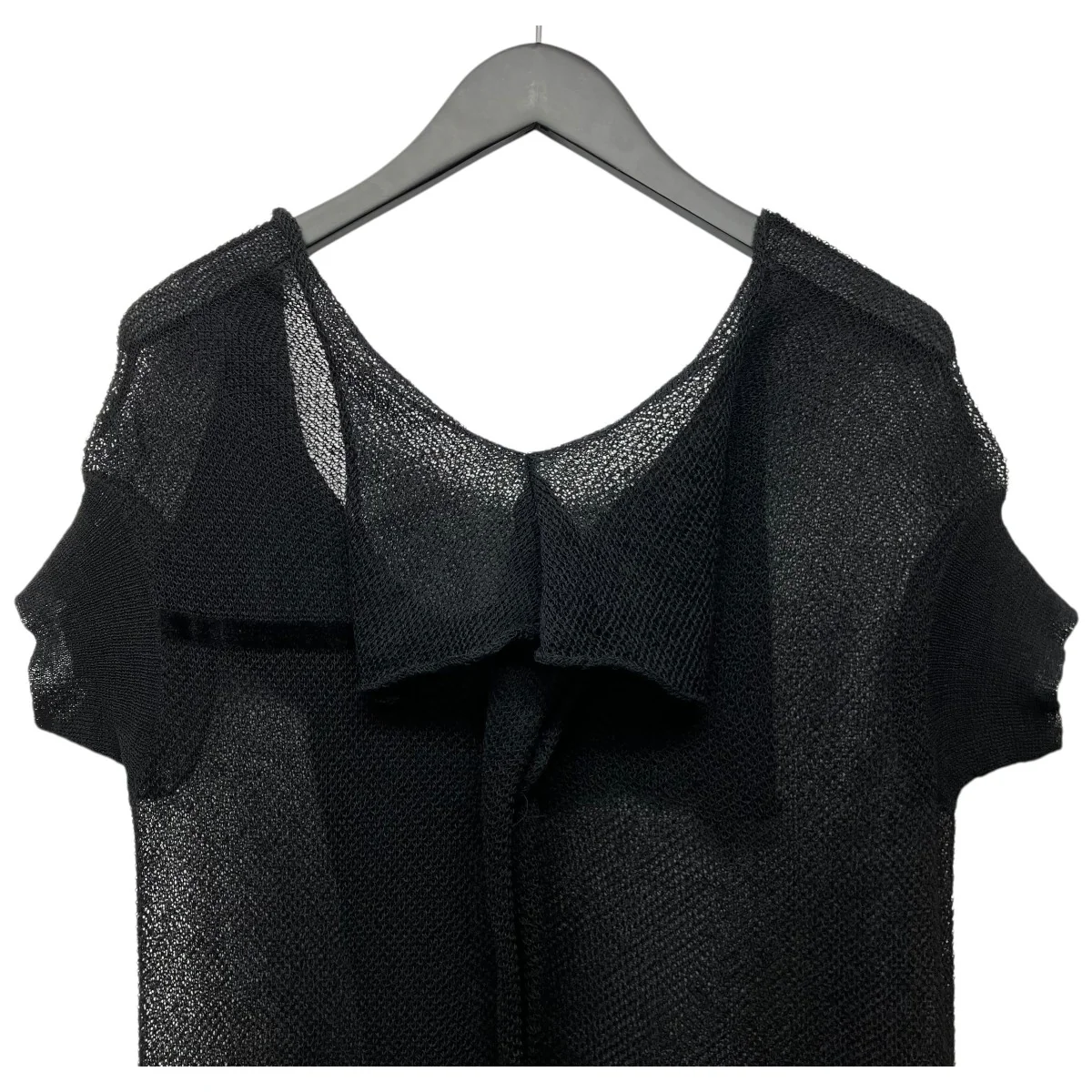 「TUCK STITCH DRAPED PULLOVER」メッシュニットワンピース - Image 4