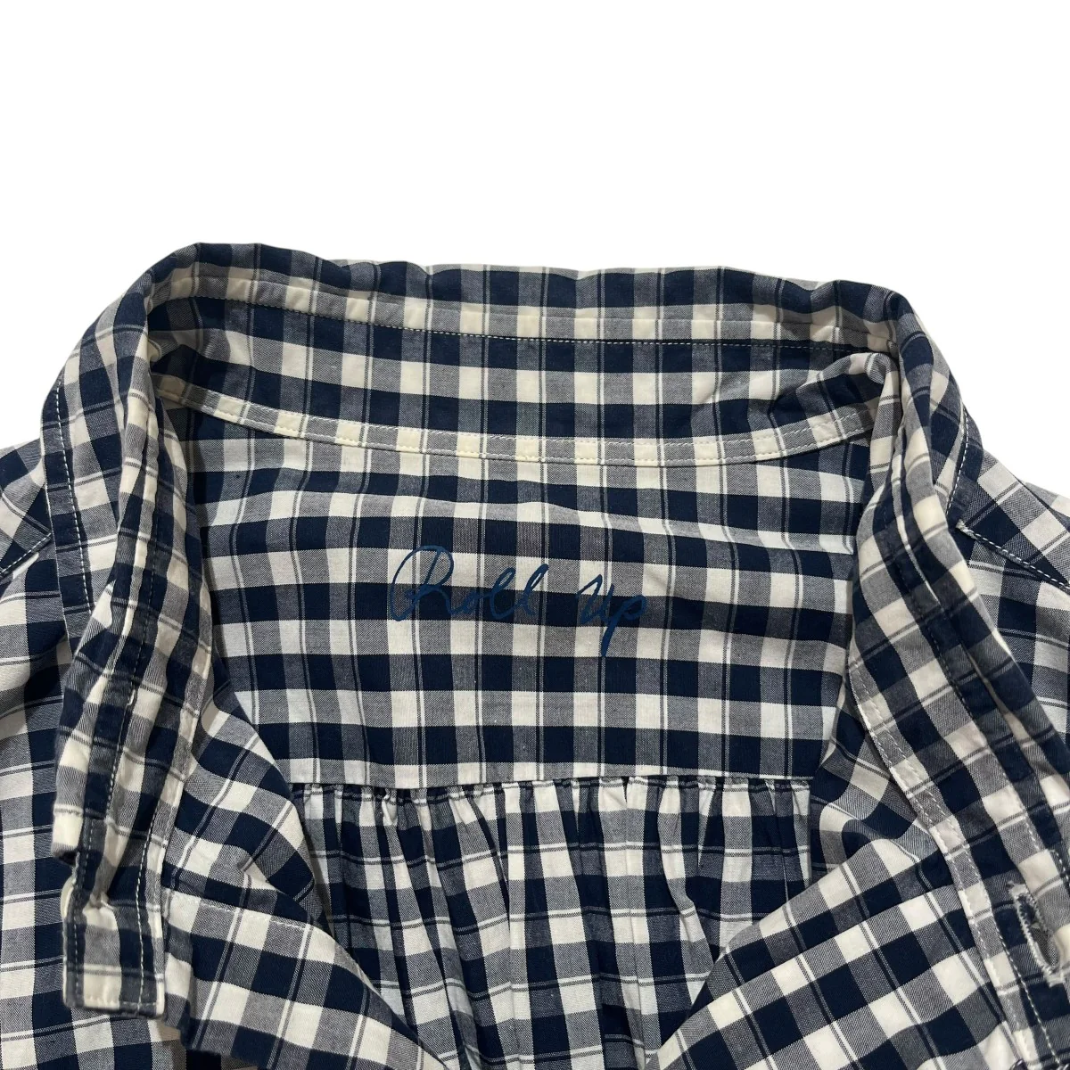 Roll Up Gingham Check Shirtチェック長袖シャツ - Image 5