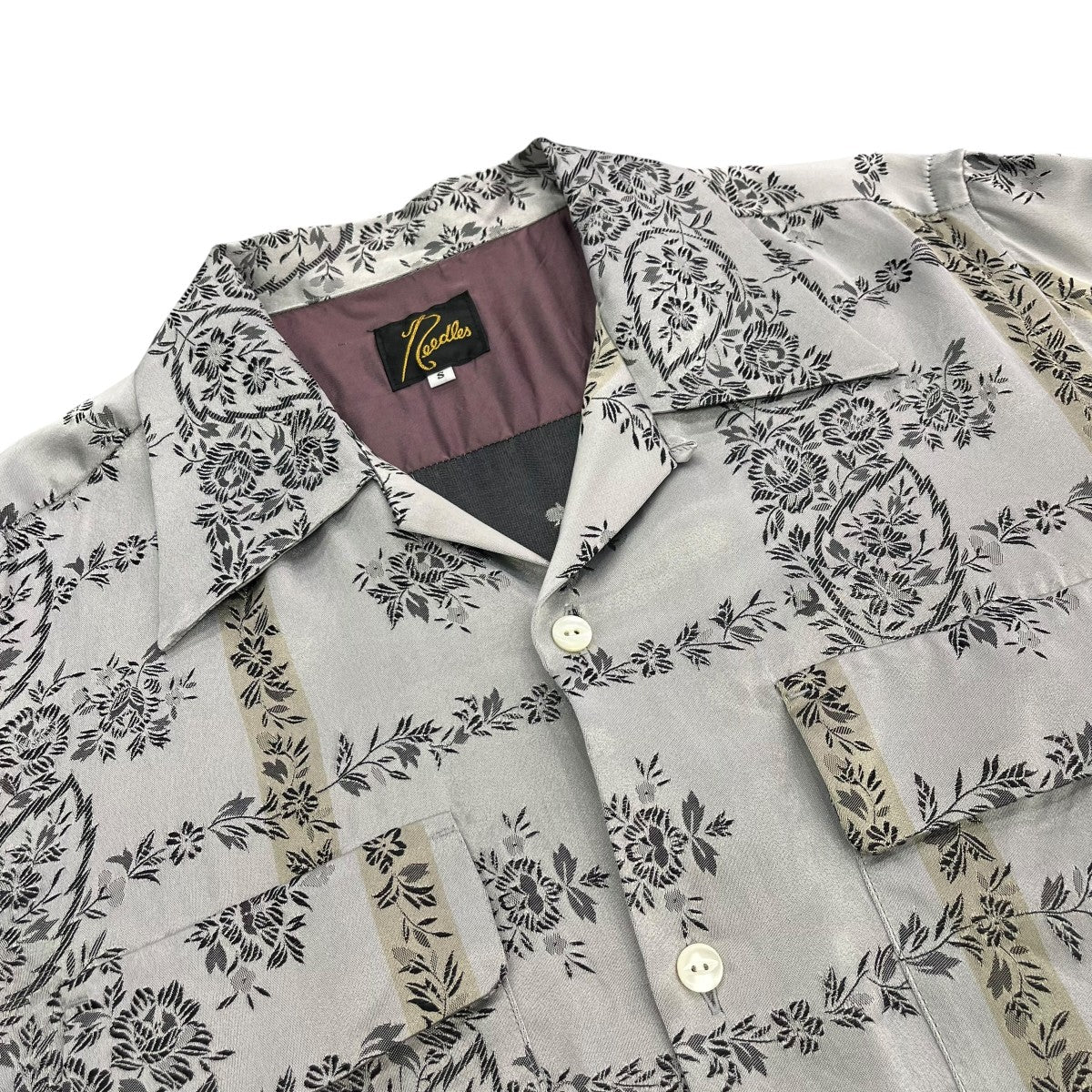 Cupra Sateen Flower Short-Sleeve Classic Shirt半袖シャツMR143 - Image 3