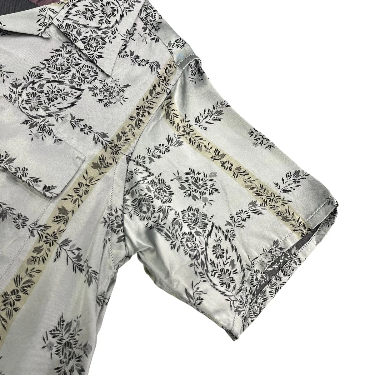 Cupra Sateen Flower Short-Sleeve Classic Shirt半袖シャツMR143 - Image 4