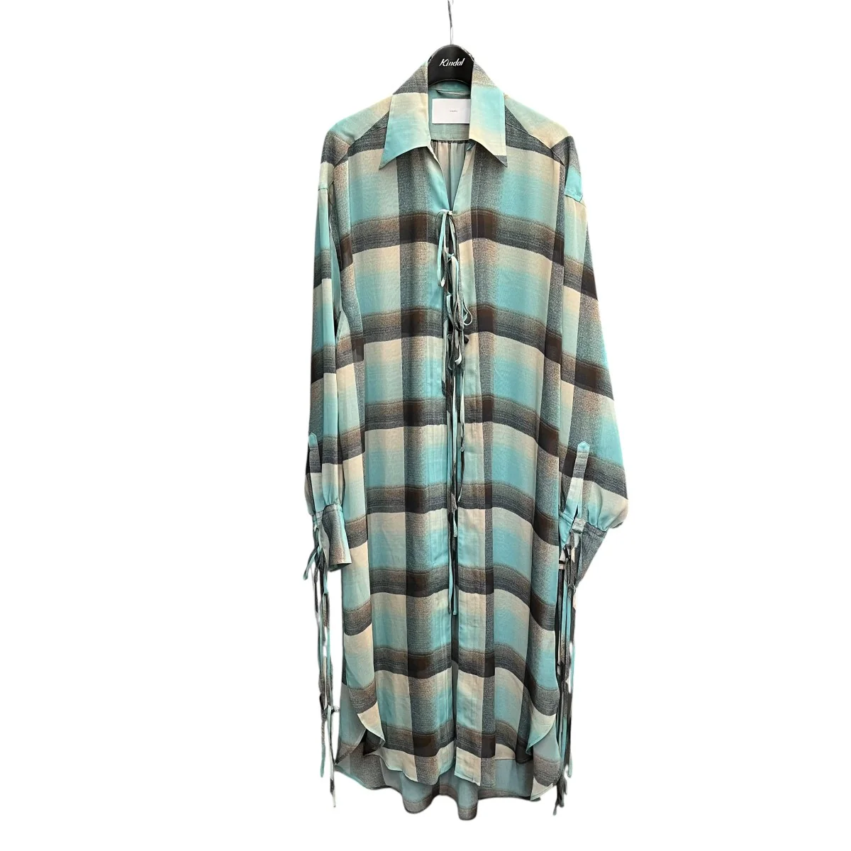 SHEER OMBRE PLAID ONE-PIECEシャツワンピース2441000514