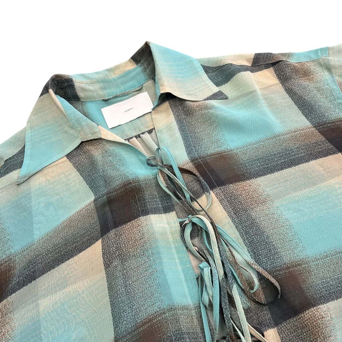 SHEER OMBRE PLAID ONE-PIECEシャツワンピース2441000514 - Image 3
