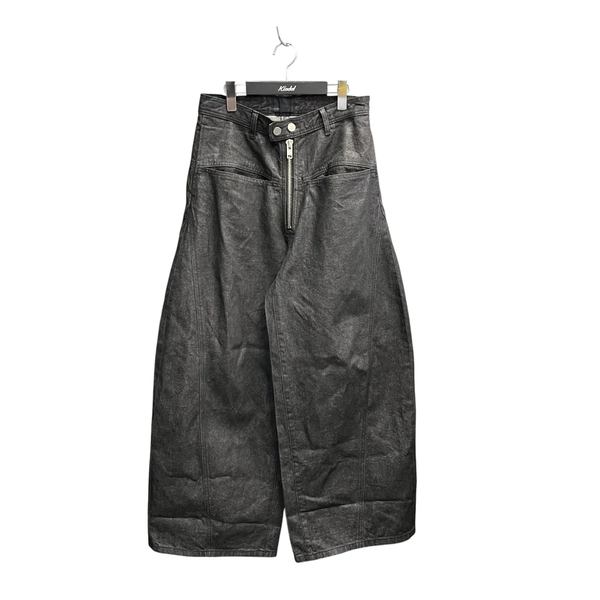 FRONT ZIP BAGGY WAXED BLKデニムパンツFL261PT01