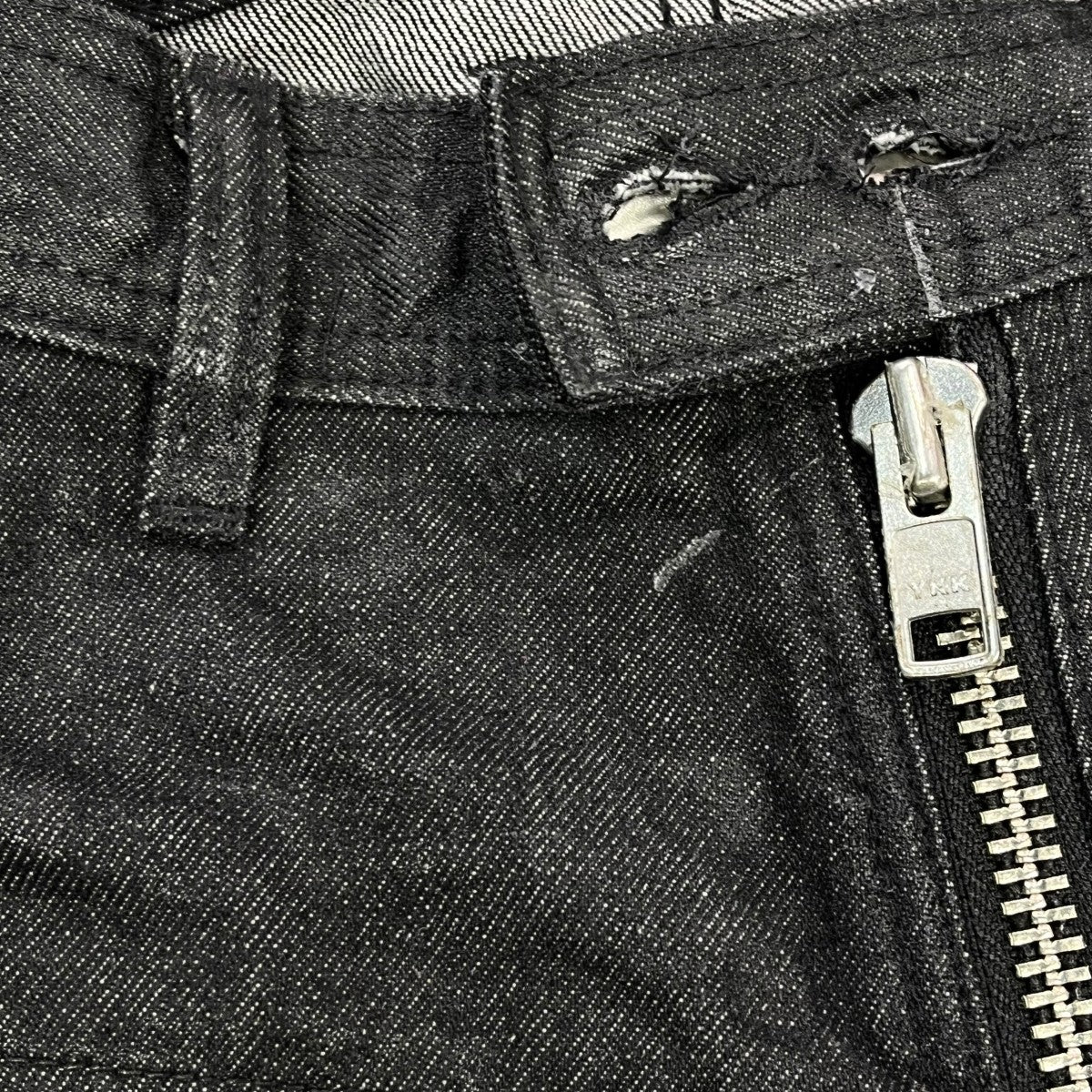 FRONT ZIP BAGGY WAXED BLKデニムパンツFL261PT01 - Image 6