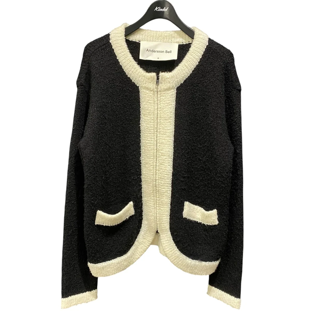 B&W ZIP KNIT CARDIGANatb673m