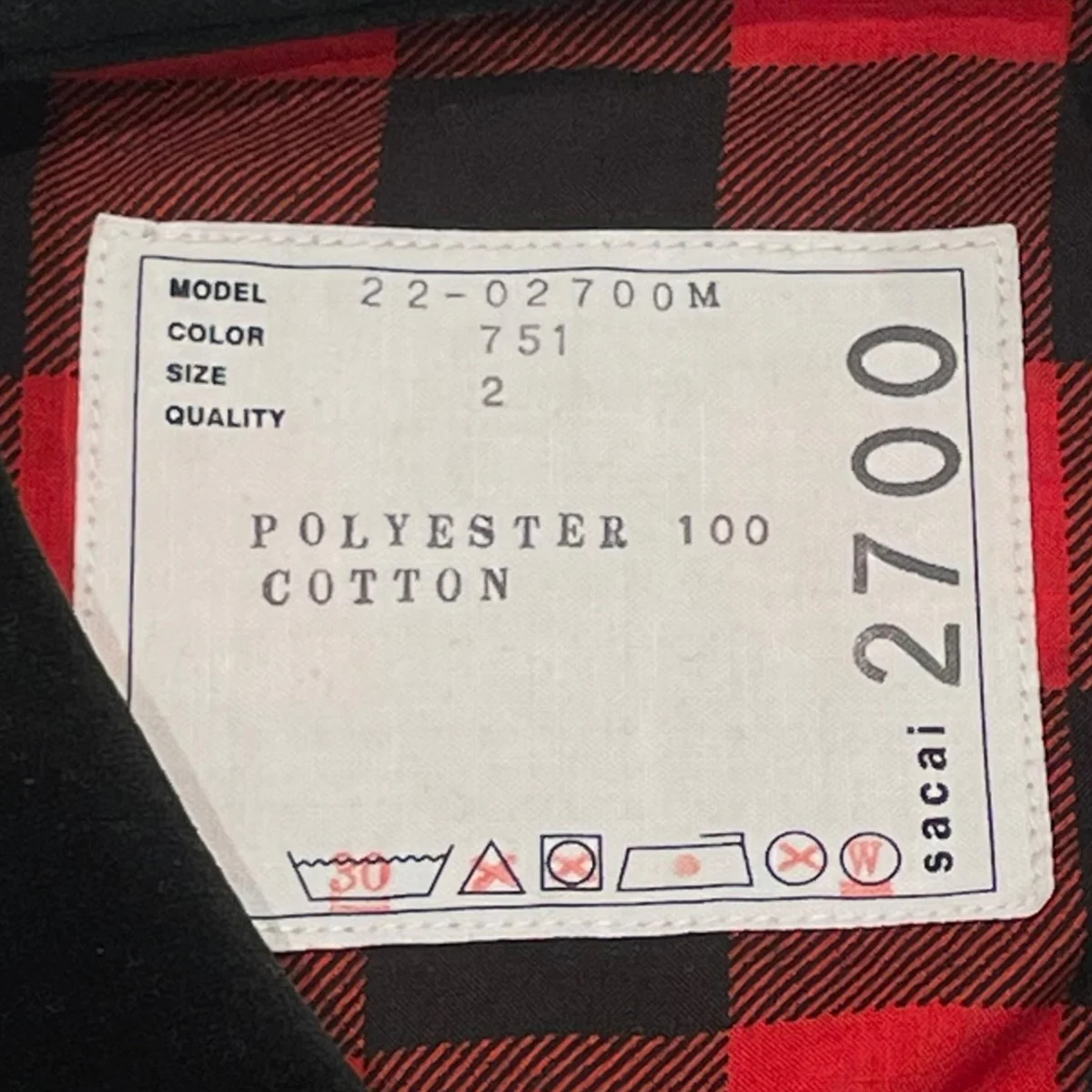 BUFFALO CHECK S S SHIRTSポリエステルオープンカラーシャツ22-02700M - Image 7