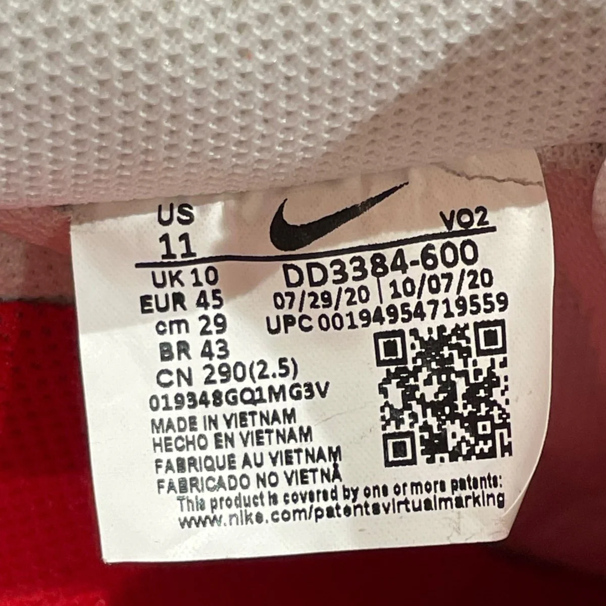 AIR FORCE 1 ’07 QS TULIP PINKローカットスニーカーdd3384 600 - Image 9