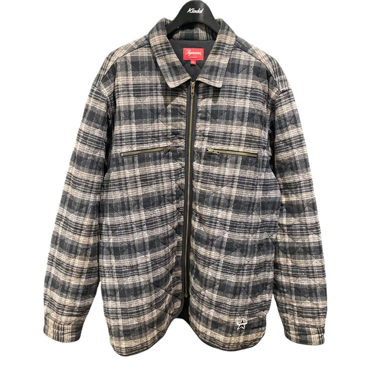 19AW/Quilted Plaid Zip Up Shirts