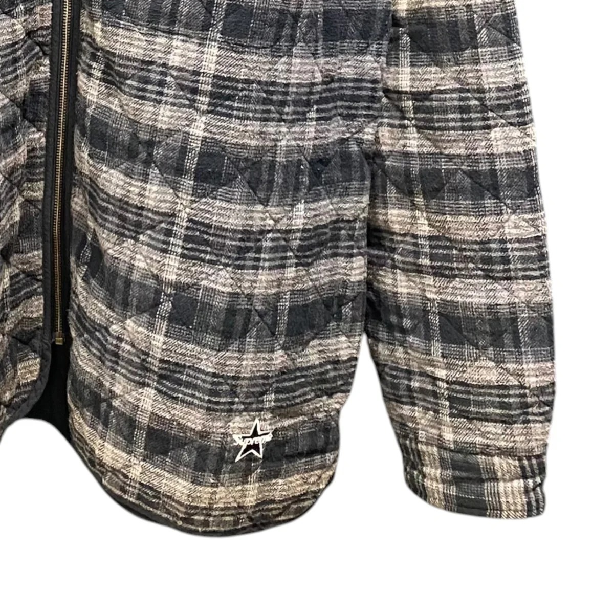 19AW/Quilted Plaid Zip Up Shirts - Image 4