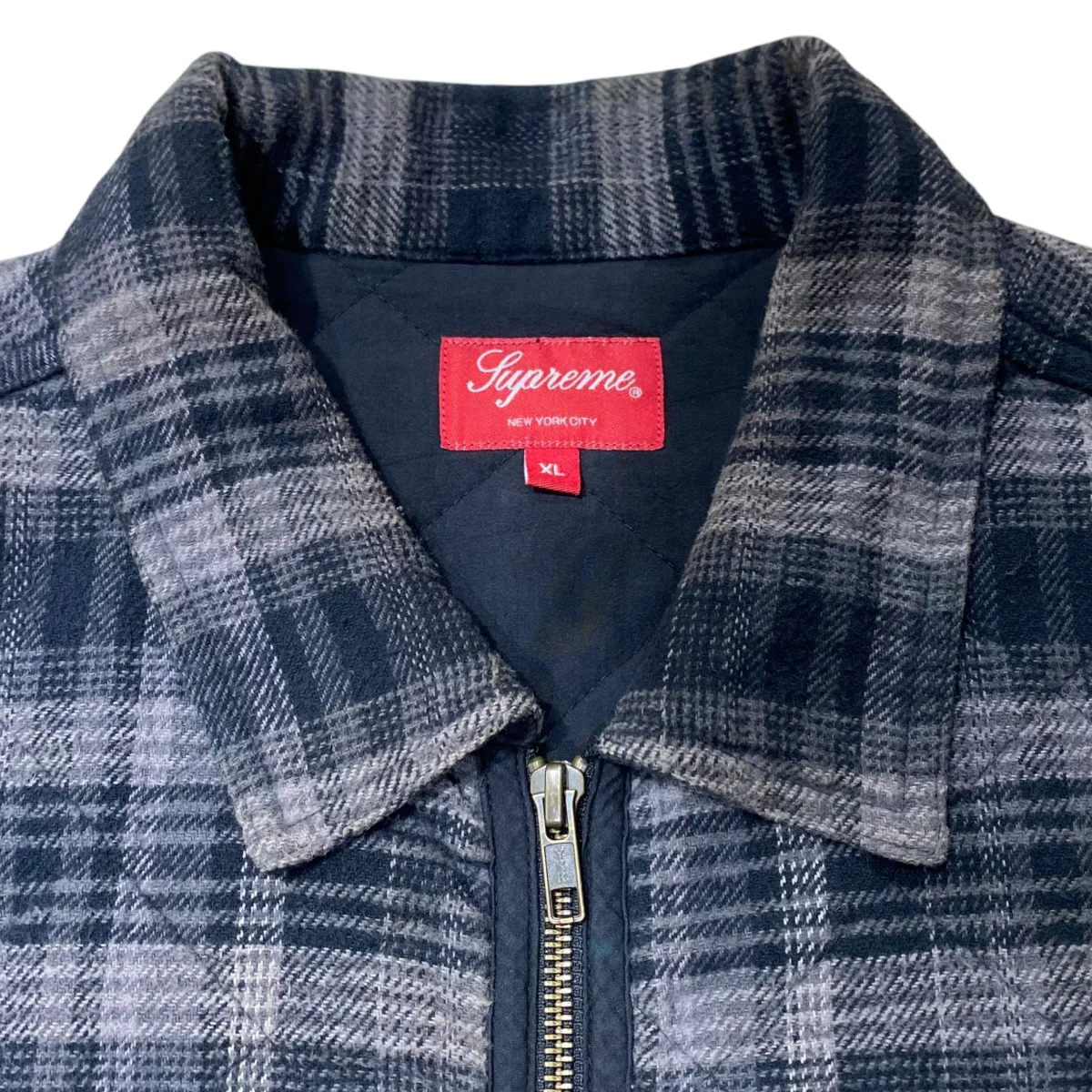 19AW/Quilted Plaid Zip Up Shirts - Image 7