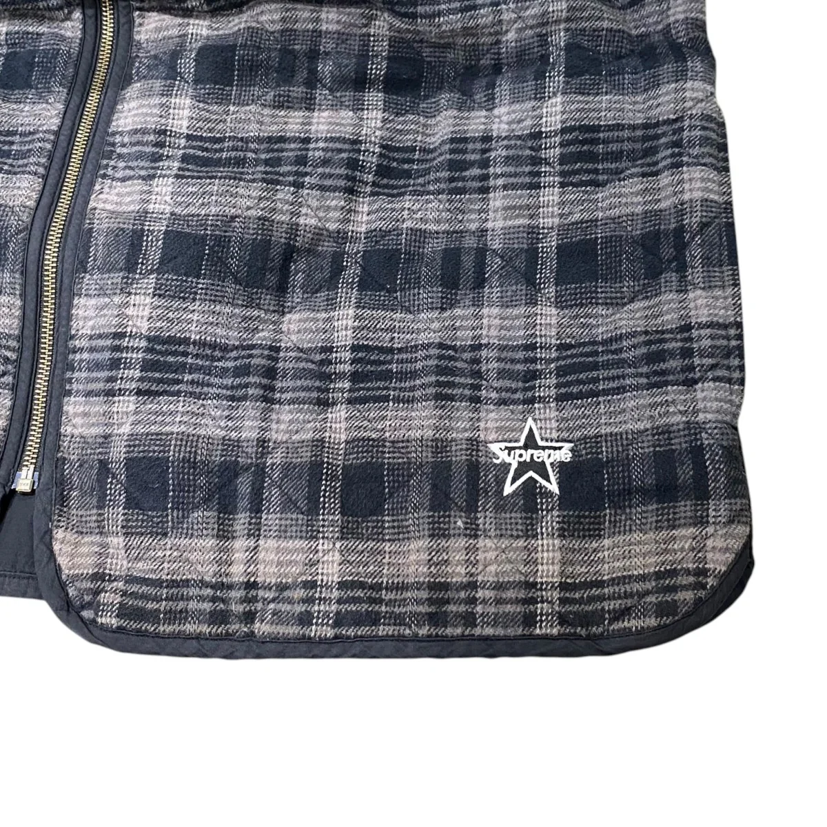 19AW/Quilted Plaid Zip Up Shirts - Image 9