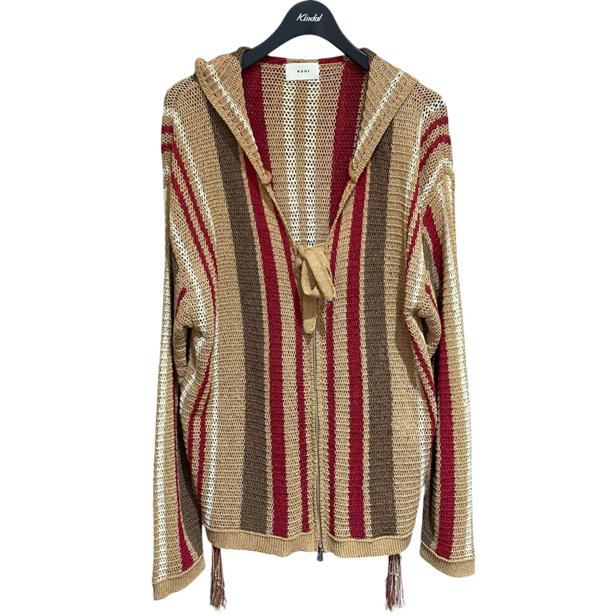 STRIPE MESH KNIT HOODIE25KO-SS07