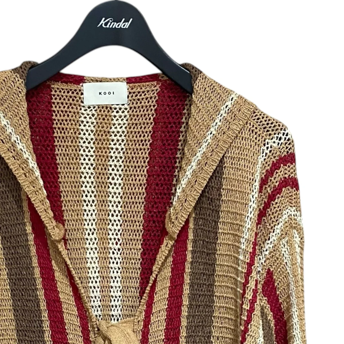 STRIPE MESH KNIT HOODIE25KO-SS07 - Image 3